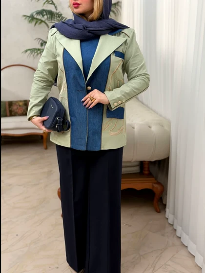 کت کتان گلدوزی 3678