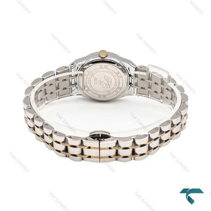 ساعت الکسا پریمیر 0106 زنانه دورنگ طلایی صفحه سفید Alexa-6131-L