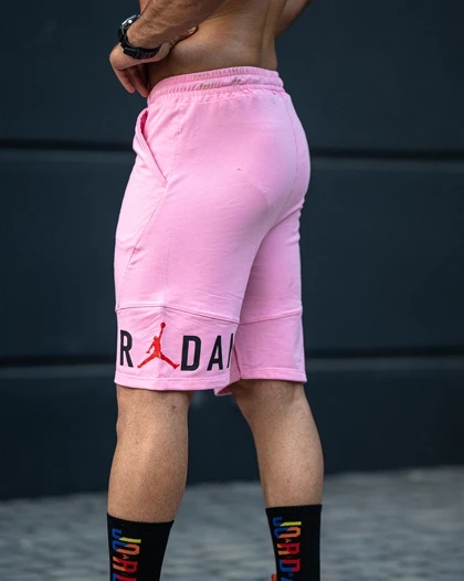 شلوارک بگ ورزشی JORDAN صورتی