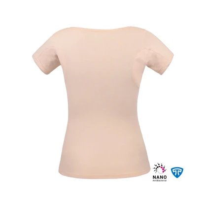 تیشرت نانو آنتی باکتریال ضدتعریق مودال زنانه کرم طرح LOVE