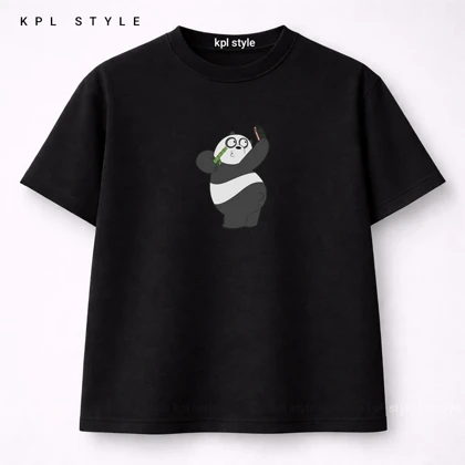 تیشرت باکسی زنانه طرح پاندا 100٪ پنبه | کد 1384