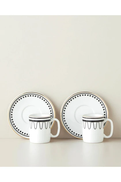فنجان قهوه دو نفره English Home مدل Glowy White