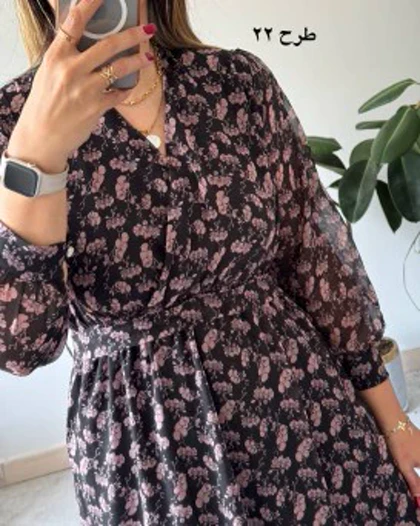 پیراهن حریر سرمه سری 13
