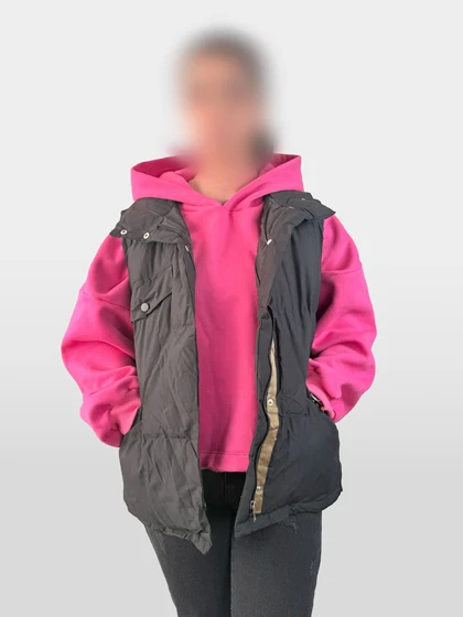 پافر زنانه شمعی دو رنگ