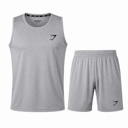 ست ورزشی تاپ حلقه‌ای و شلوارک gym shark کد 21121_07