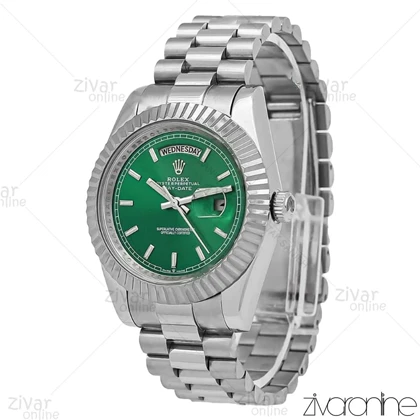 ساعت رولکس دی دیت مردانه نقره ای صفحه سبز ایندکس خطی 106632