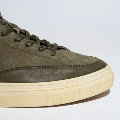 نیم بوت چرم مردانه سبز مدل loca