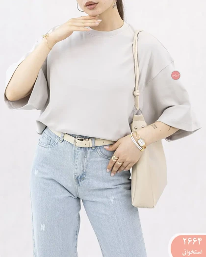 تیشرت باکسی ساده 2664
