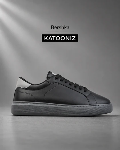 کتانی برشکا مشکی طوسی مردانه و زنانه مدل 8942 کفش اسپرت و کژوال Bershka
