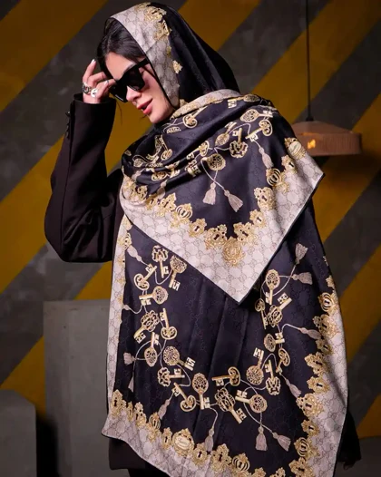 شال ابریشم ژاکارد گوچی کلید 20189