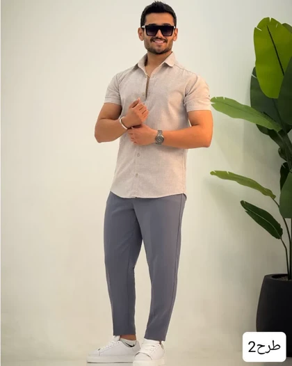 پیراهن مردانه استین کوتاه پلاس_کد4291