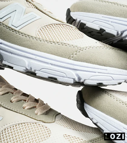 کفش کتانی بزرگ پا کرم طوسی NEW BALANCE 993