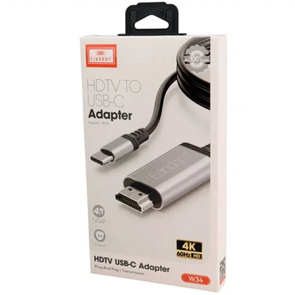 کابل تبدیل تایپ سی به HDMI ارلدام Earldom مدل ET-W34 طول 2 متر