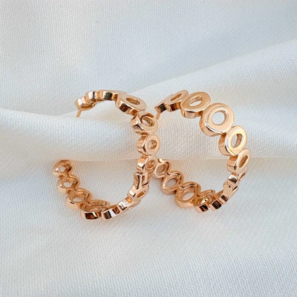 گوشواره حلقه‌ای طرح دار ژوپینگ