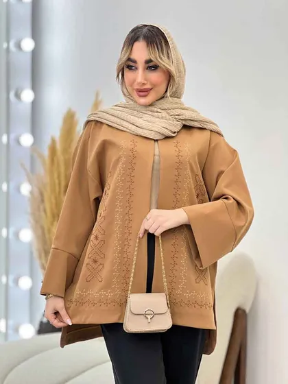 مانتو گلدوزی جلو باز