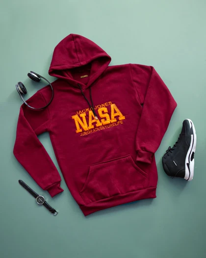 هودی مردانه Nasa مدل Jack (زرشکی)