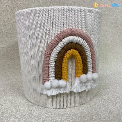 سبد اسباب بازی و لباس مکرومه مدل رنگین کمان 01
