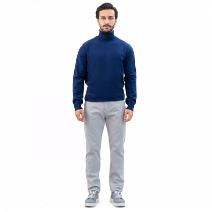 پلیور بافت یقه اسکی اسلیم فیت مردانه - 03252356