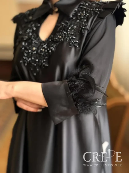 پیراهن کلوش ساتن پردار