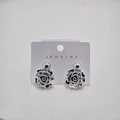 پک گوشواره دوتایی گل و گوی