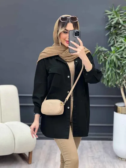 مانتو کتان مداد رنگی