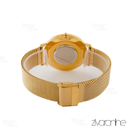 ساعت دنیل ولینگتون مردانه بند حصیری طلایی صفحه سفید 105294
