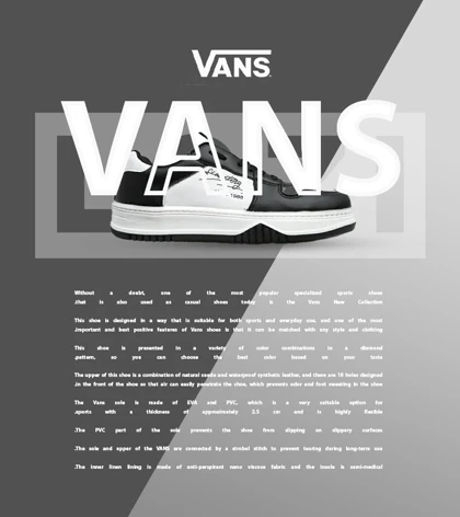 کفش اسنیکرزمردانه مشکی سفید VANS مدل 5705