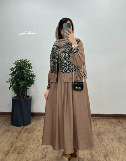 ست پیراهن مانتویی به همراه وست سوزندوزی شده کد2425