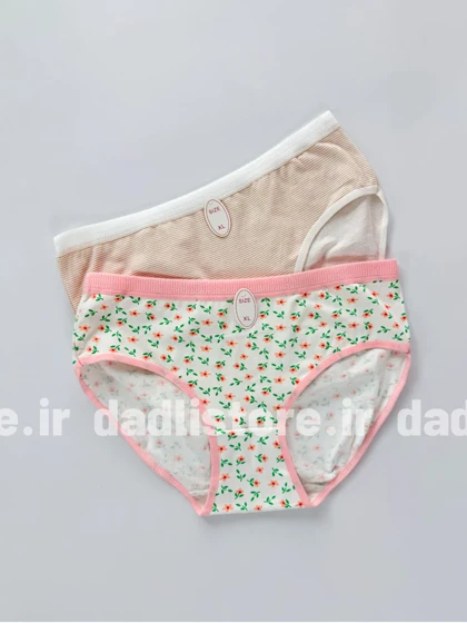 شورت اسلیپ نخ پنبه عروسکی طرح گل و گیلاس