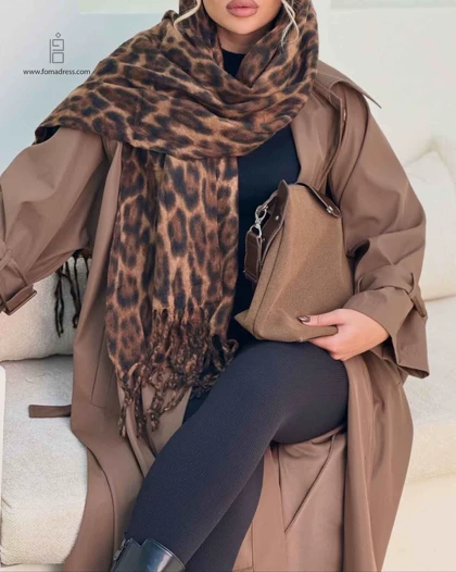 شال پاییزه موهر پلنگی