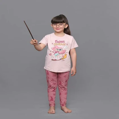 تیشرت شلوار دخترانه جانا طرح قلب