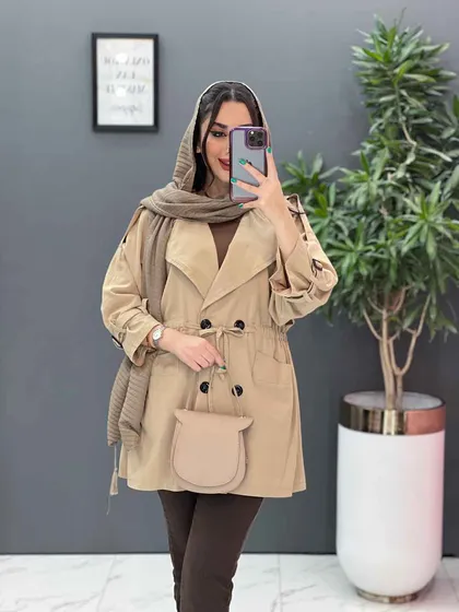 مانتو لینن چهار دکمه آستین بندی