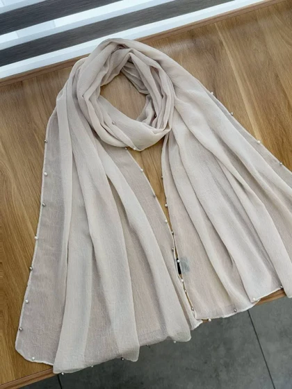 3105-شال حریر مرواریدی