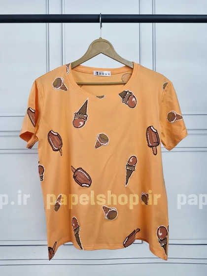 تیشرت یقه گرد طرح بستنی