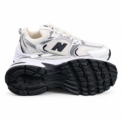 کفش کتانی مردانه مدل نیوبالانس530 سفید نقره ای New BALANCE530