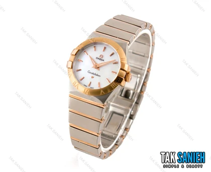 ساعت امگا زنانه کانسلیشن رزگلد سیلور خطی صدف Omega-2296-L