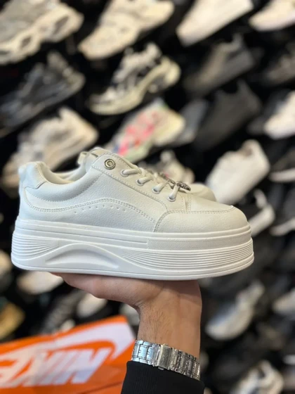 کفش ونس لژدار سفید جلو نگینی