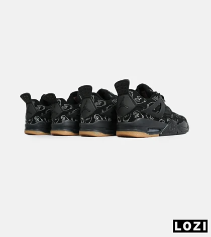 کفش کتانی ساق‌دار مردانه و زنانه مشکی Jordan 4 x Kaws مدل 6886