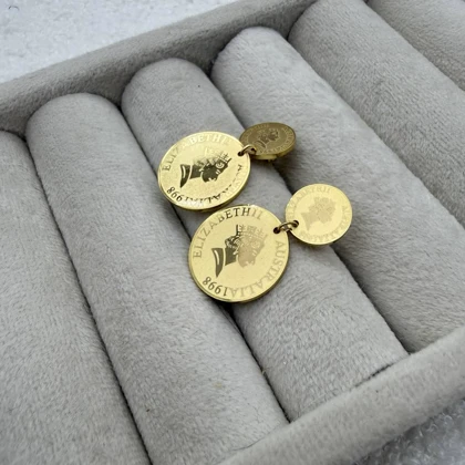 گوشواره طلایی طرح الیزابت