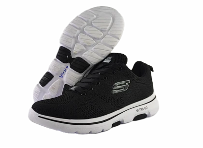 کفش اسپرت و روزمره زنانه مدل اسکچرز رامیرو Skechers مشکی سفید کد 60