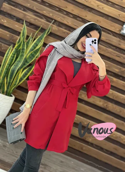 مانتو آستین ژیله دار ضربدری