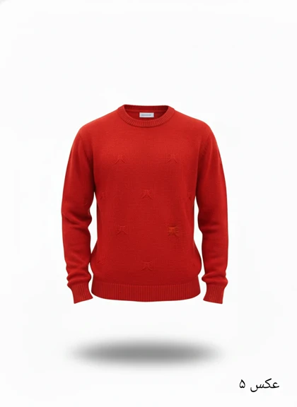 پلیور بافت قرمز یقه گرد فری سایز اولد مانی ضخیم شیک و ترند اولد مانی 2025