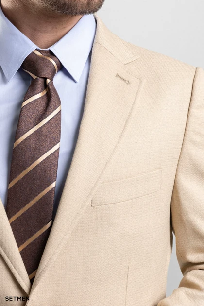 کت تک مردانه یقه انگلیسی نیم آستر دو دکمه