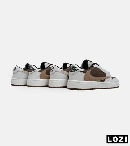 کفش کتانی مردانه سفید قهوه ای NIKE travis scott