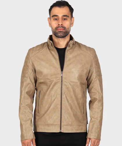 کت چرم مردانه ساده 8822