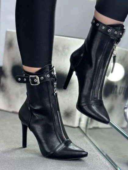 نیم بوت کمربندی وسط زیپ