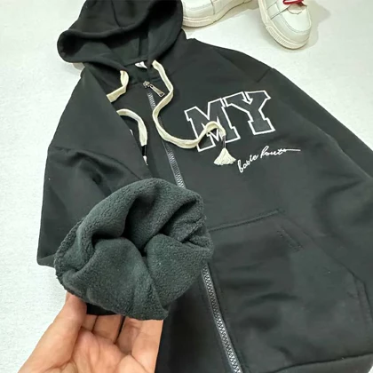 سویشرت پسرانه داخل لاینر دار مشکی وارداتی PC MY