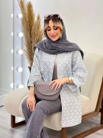 مانتو ژاکارد طرح لوزی