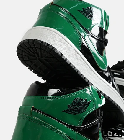 کفش کتانی ساق‌دار مردانه و زنانه مشکی سبز NIKE jordan 1 مدل 6965