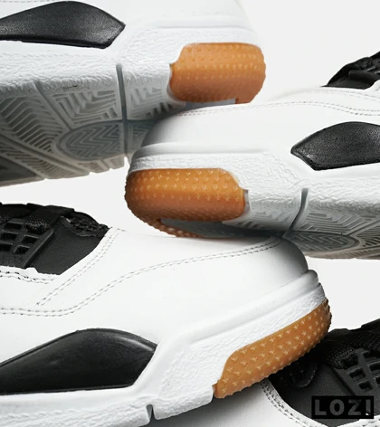 کتانی ساق‌دار زنانه و مردانه مشکی سفید Nike air jordan 4 مدل 6466